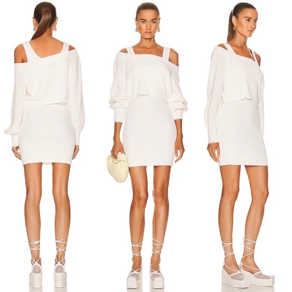 NWT SER.O.YA Janelle Dress in White Size Small Sweater Dress Retrofete F… - Picture 1 of 9
